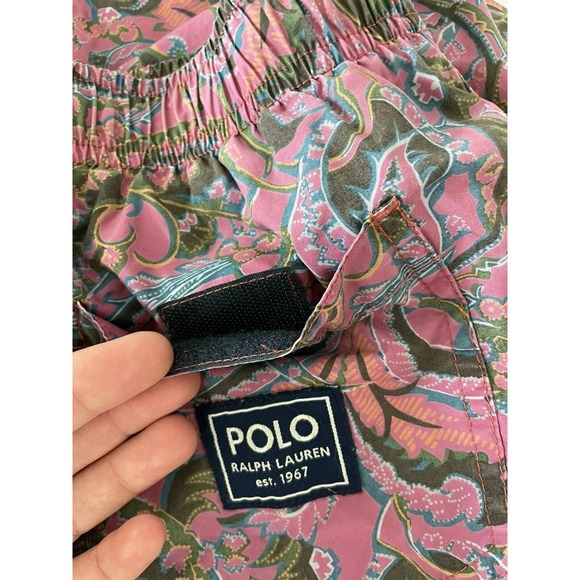 Ralph Lauren shorts swim trunks Polo Sport Pink Jungle Print Small Rare - Picture 5 of 10